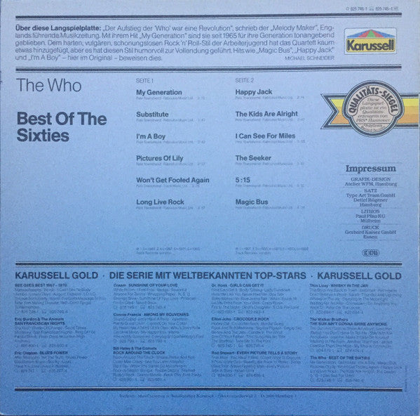 The Who : Best Of The Sixties (LP, Comp)