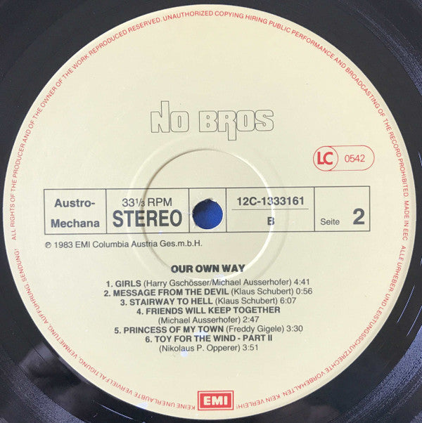 No Bros : Our Own Way (LP, Album)