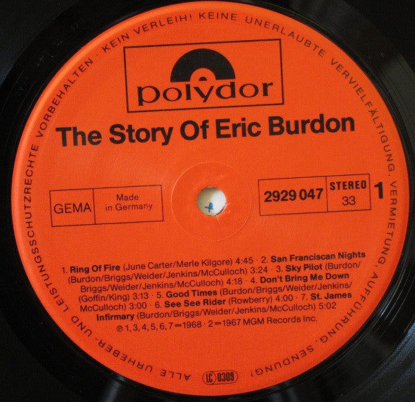 Eric Burdon : The Story Of Eric Burdon (2xLP, Comp)