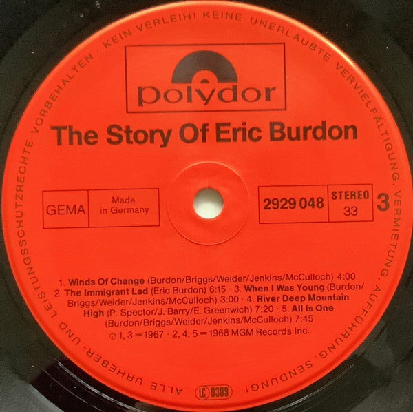 Eric Burdon : The Story Of Eric Burdon (2xLP, Comp)