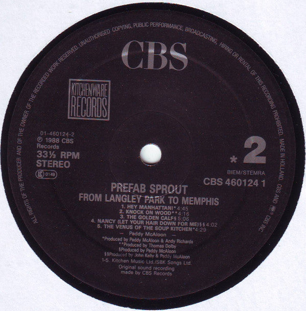 Prefab Sprout : From Langley Park To Memphis (LP, Album)