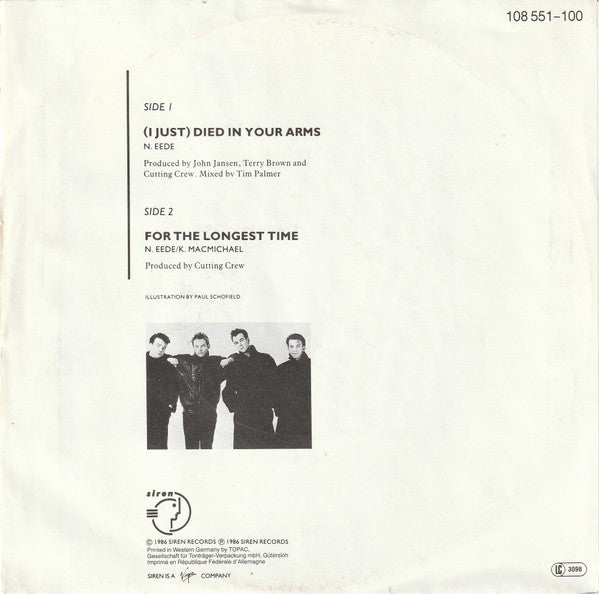 Cutting Crew : (I Just) Died In Your Arms (7", Single)