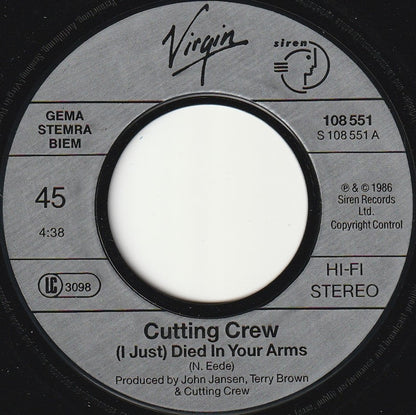 Cutting Crew : (I Just) Died In Your Arms (7", Single)
