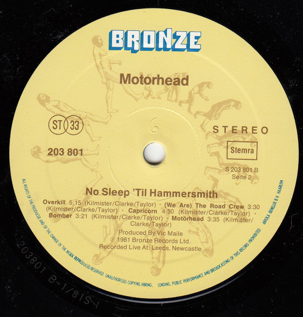Motörhead : No Sleep 'Til Hammersmith (LP, Album, RE)