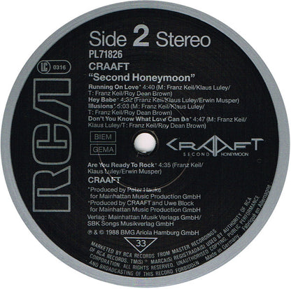 Craaft : Second Honeymoon (LP, Album)