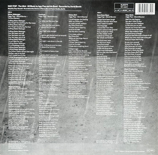 Iggy Pop : The Idiot (LP, Album, RE)