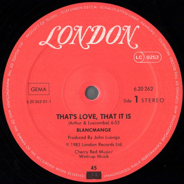 Blancmange : That's Love, That It Is (12", Maxi)