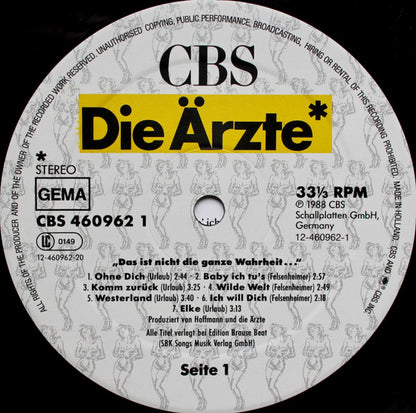 Die Ärzte** : Das Ist Nicht Die Ganze Wahrheit... (LP, Album)