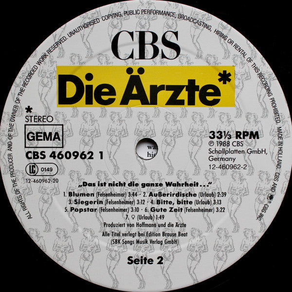 Die Ärzte** : Das Ist Nicht Die Ganze Wahrheit... (LP, Album)