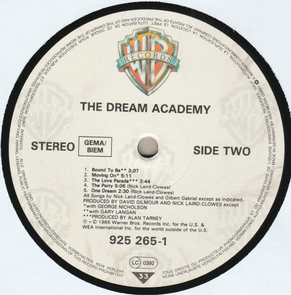 The Dream Academy : The Dream Academy (LP, Album)