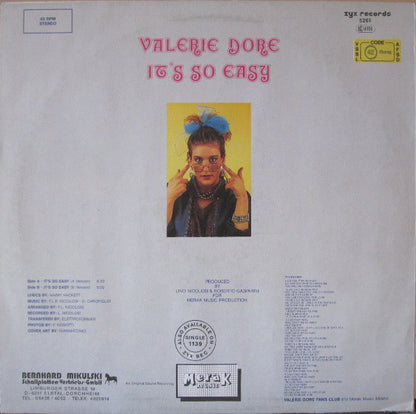 Valerie Dore : It's So Easy (12", Maxi)
