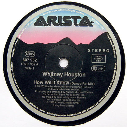 Whitney Houston : How Will I Know (John »Jellybean« Benitez-Remix) (12", Maxi)