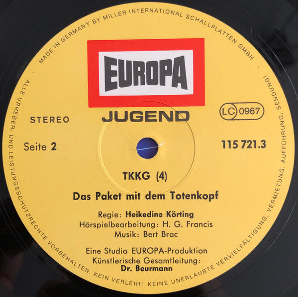 Stefan Wolf : TKKG   4 - Das Paket Mit Dem Totenkopf (LP)