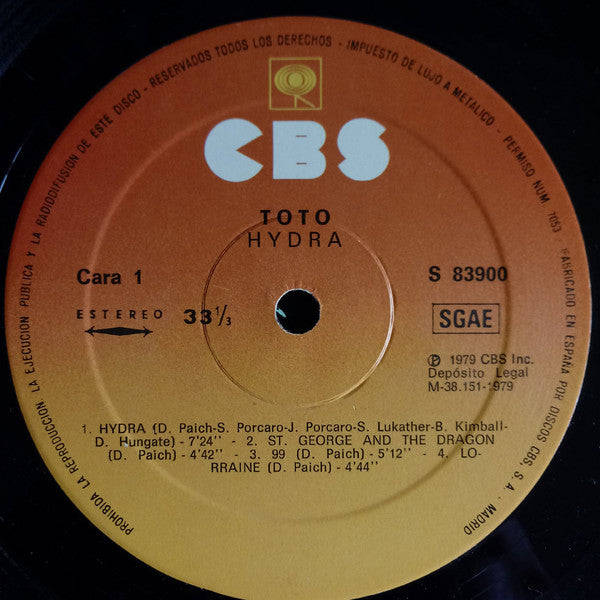 Toto : Hydra (LP, Album, Gat)
