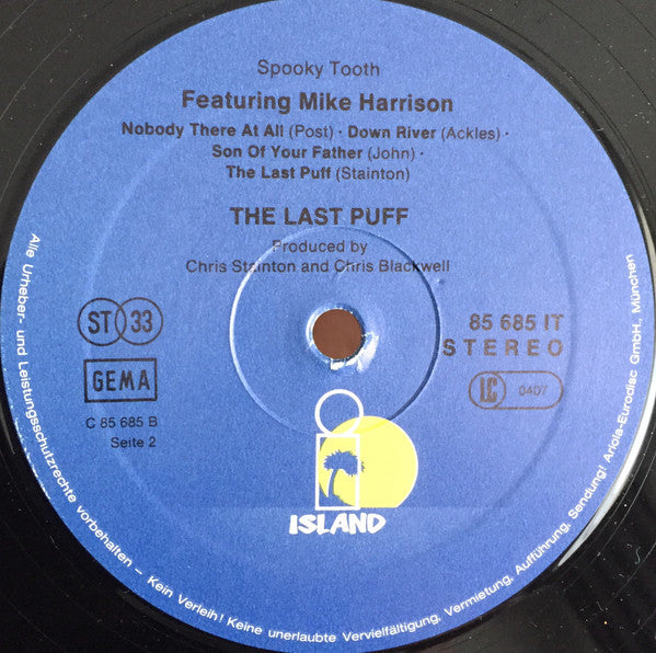 Spooky Tooth Featuring Mike Harrison (2) : The Last Puff (LP, Album, RP)