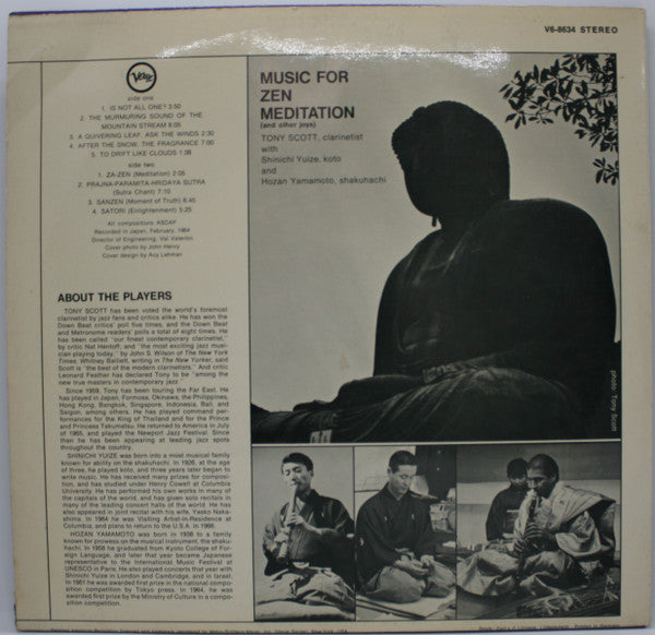 Tony Scott (2) · Shinichi Yuize · Hozan Yamamoto : Music For Zen Meditation And Other Joys (LP, Album)