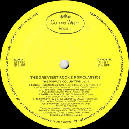 Various : The Greatest Rock And Pop Classics - The Private Collection Vol. 4 (2xLP, Comp, Gat)
