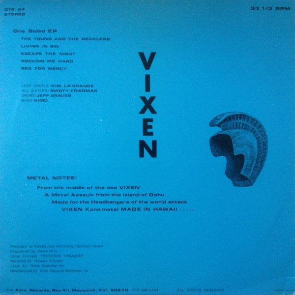 Vixen (4) : Made In Hawaii (12", S/Sided, EP, Blu)