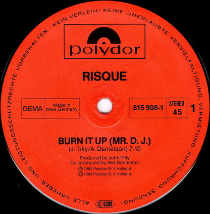 Risqué (2) : Burn It Up (Mr. D.J.) (12", Maxi)
