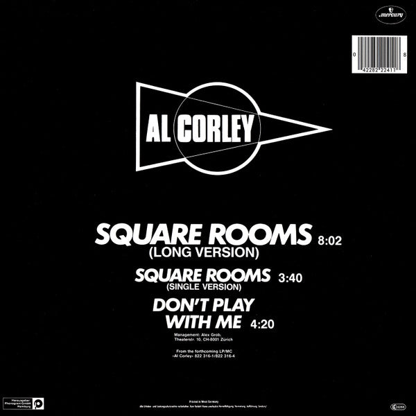 Al Corley : Square Rooms (Long Version) (12", Maxi)