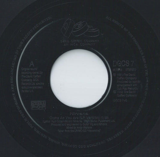 Nirvana : Come As You Are (7", Single, Jukebox)