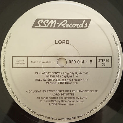 Lord (7) : Big City Lights (LP, Album)