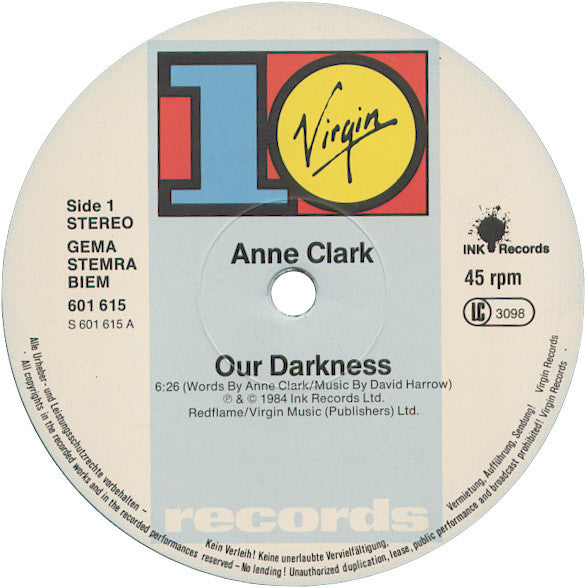 Anne Clark : Our Darkness (12")