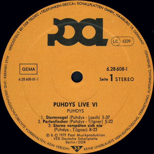 Puhdys : Puhdys 6 Live (2xLP, Album)