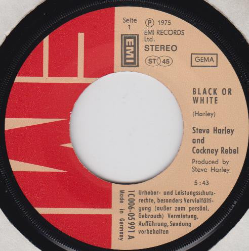 Steve Harley & Cockney Rebel : Black Or White (7", Single)