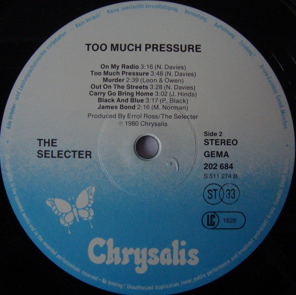 The Selecter : Too Much Pressure (LP, Album, RE)