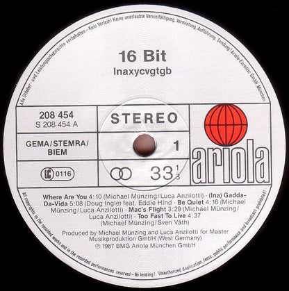 16 Bit : Inaxycvgtgb (LP, Album)