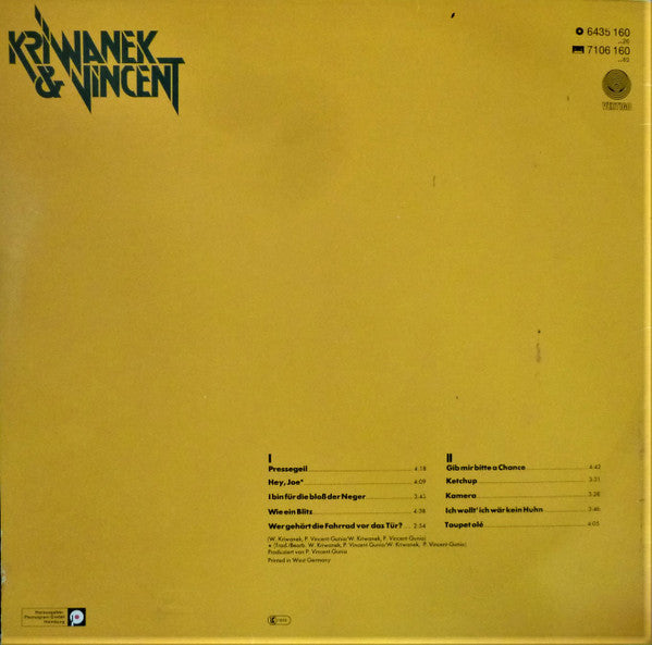 Kriwanek* & Vincent* : Kriwanek & Vincent (LP, Album)