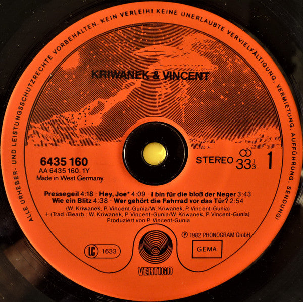 Kriwanek* & Vincent* : Kriwanek & Vincent (LP, Album)