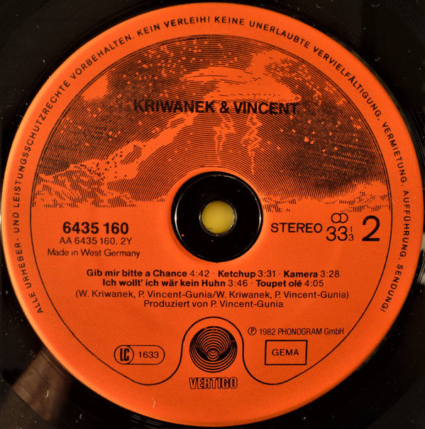 Kriwanek* & Vincent* : Kriwanek & Vincent (LP, Album)