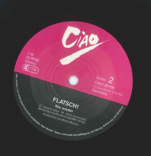 Flatsch! : Keske Tü Fä (7", Single)
