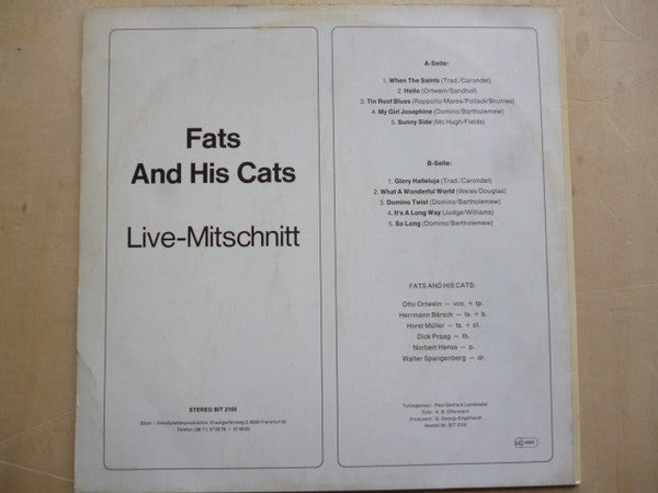 Fats And His Cats : Live (LP, Album)