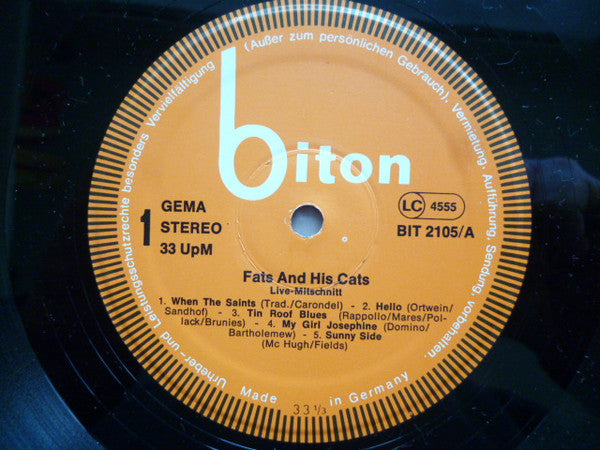 Fats And His Cats : Live (LP, Album)