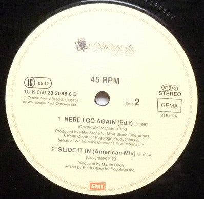 Whitesnake : Here I Go Again (12", Maxi)