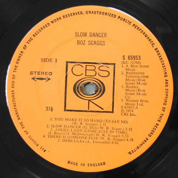 Boz Scaggs : Slow Dancer (LP, Album)