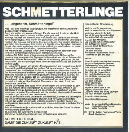 Schmetterlinge : Boom Boom Boomerang (7", Single)