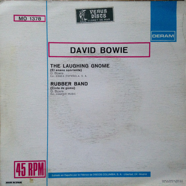 David Bowie : The Laughing Gnome / Rubber Band (7", Single)