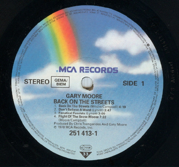 Gary Moore : Back On The Streets (LP, Album, RE)