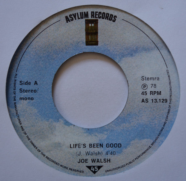Joe Walsh : Life's Been Good (7", Single)