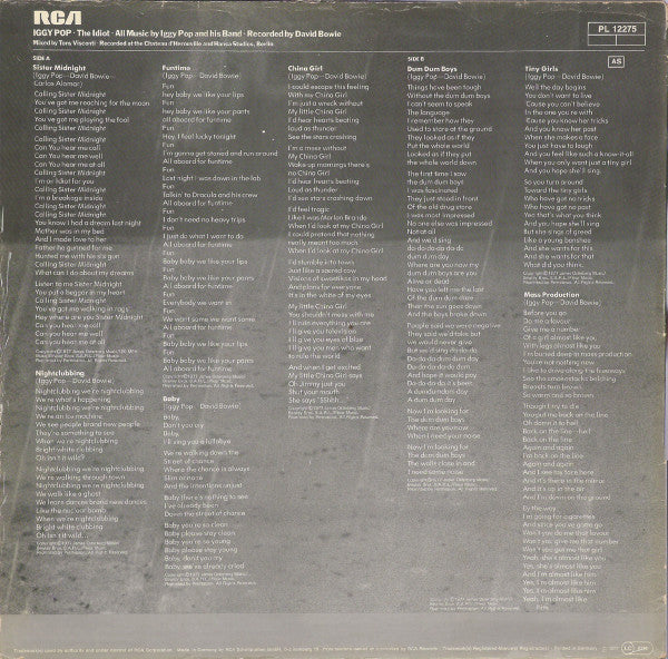 Iggy Pop : The Idiot (LP, Album)