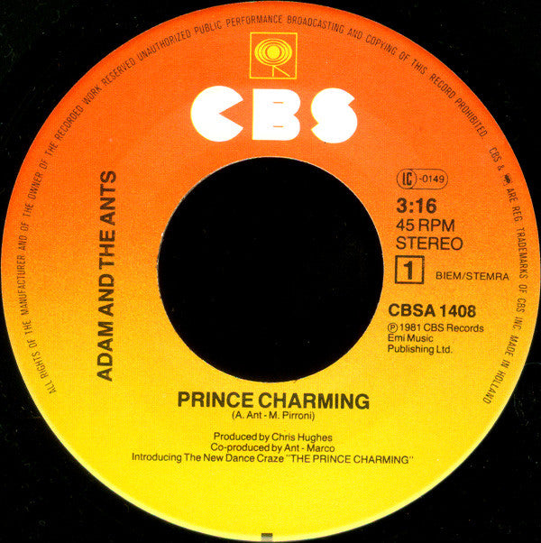Adam And The Ants : Prince Charming (7", Single)