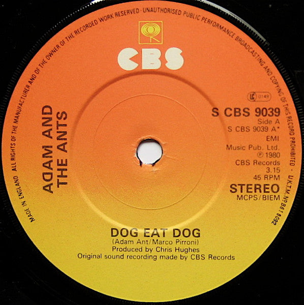 Adam & The Ants* : Dog Eat Dog (7", Single, Pap)