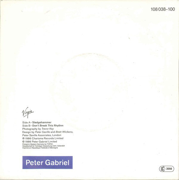 Peter Gabriel : Sledgehammer (7", Single)