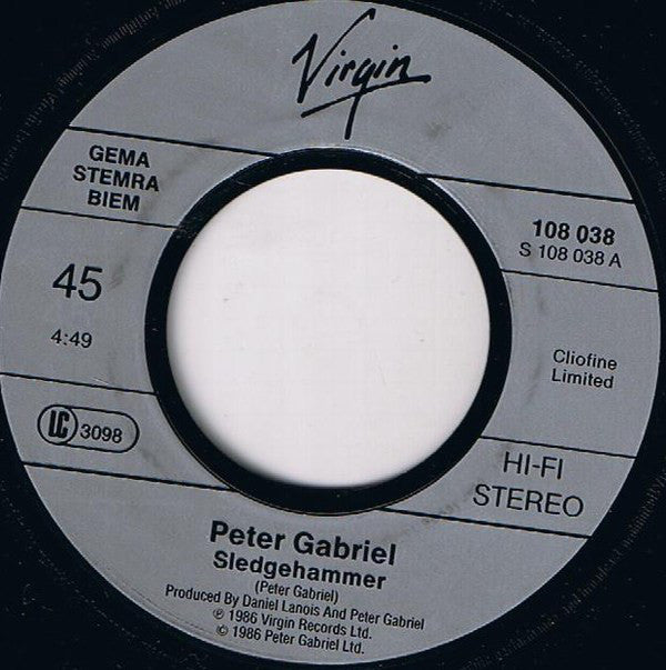 Peter Gabriel : Sledgehammer (7", Single)