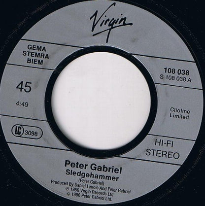 Peter Gabriel : Sledgehammer (7", Single)