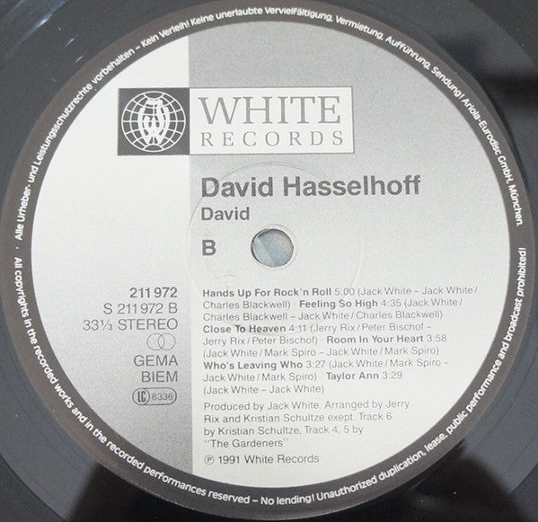 David Hasselhoff : David (LP, Album)